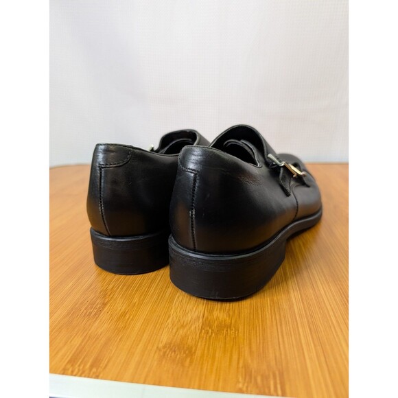 Zara Man Men's Double Monk Strap Dress Shoes Black Leather EU 43 US 10 (O02) - Picture 4 of 9